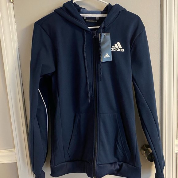 NWT Men’s Sm Zip up Sweatshirt Hoodie Adidas - Picture 1 of 4